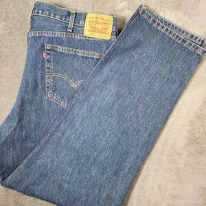 Levi's 550 Relaxed Fit 42x34 100% Cotton Blue Denim Tapered Jeans Y2K Vintage